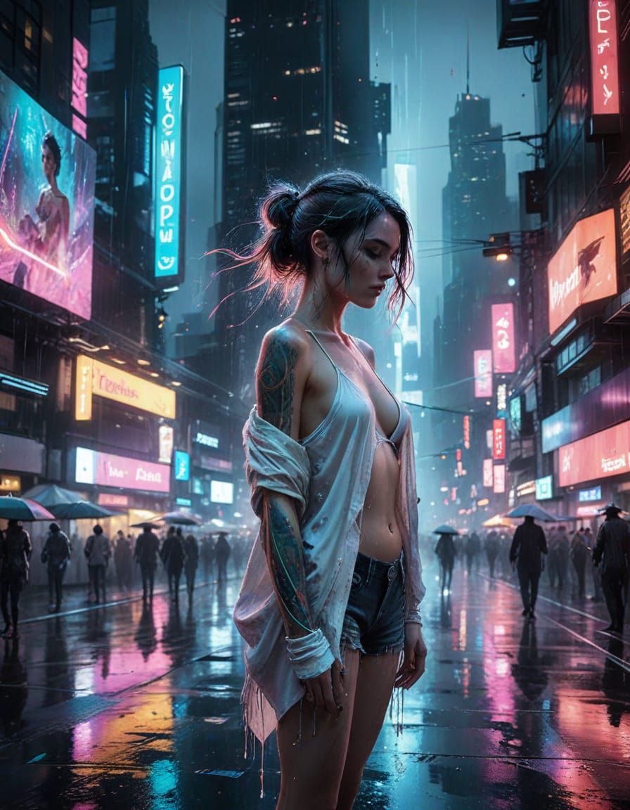 Neon Cyberpunk Metropolis at Night