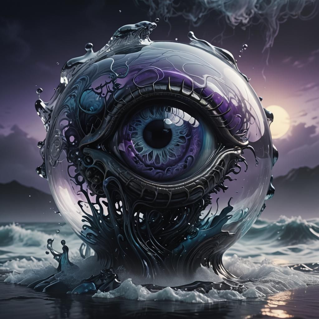 Glass 'A' in Biomechanical Dark Fantasy 3D Render