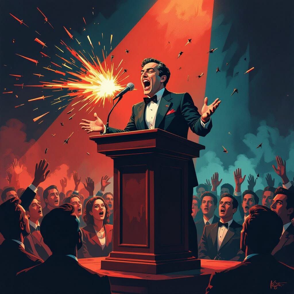 Speaker's Words as Barbed Projectiles Incite Fear