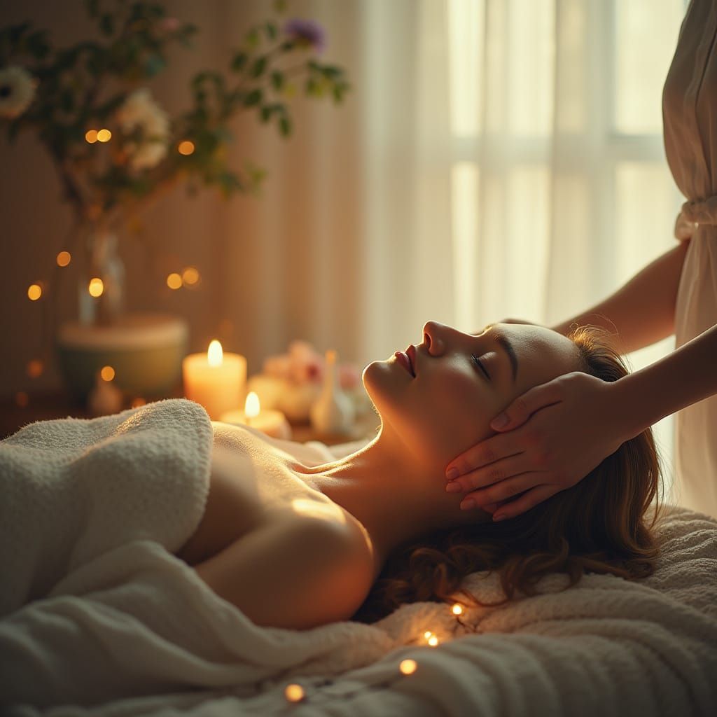 Serene Reiki Healing Scene in Ethereal Style