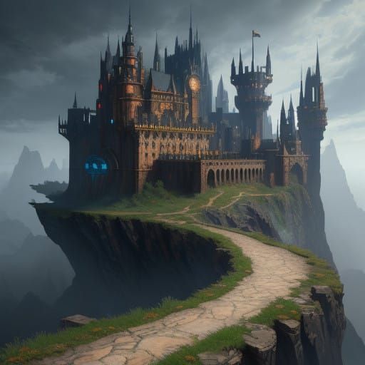 Surreal Fantasy World in Deep, Vibrant Colors