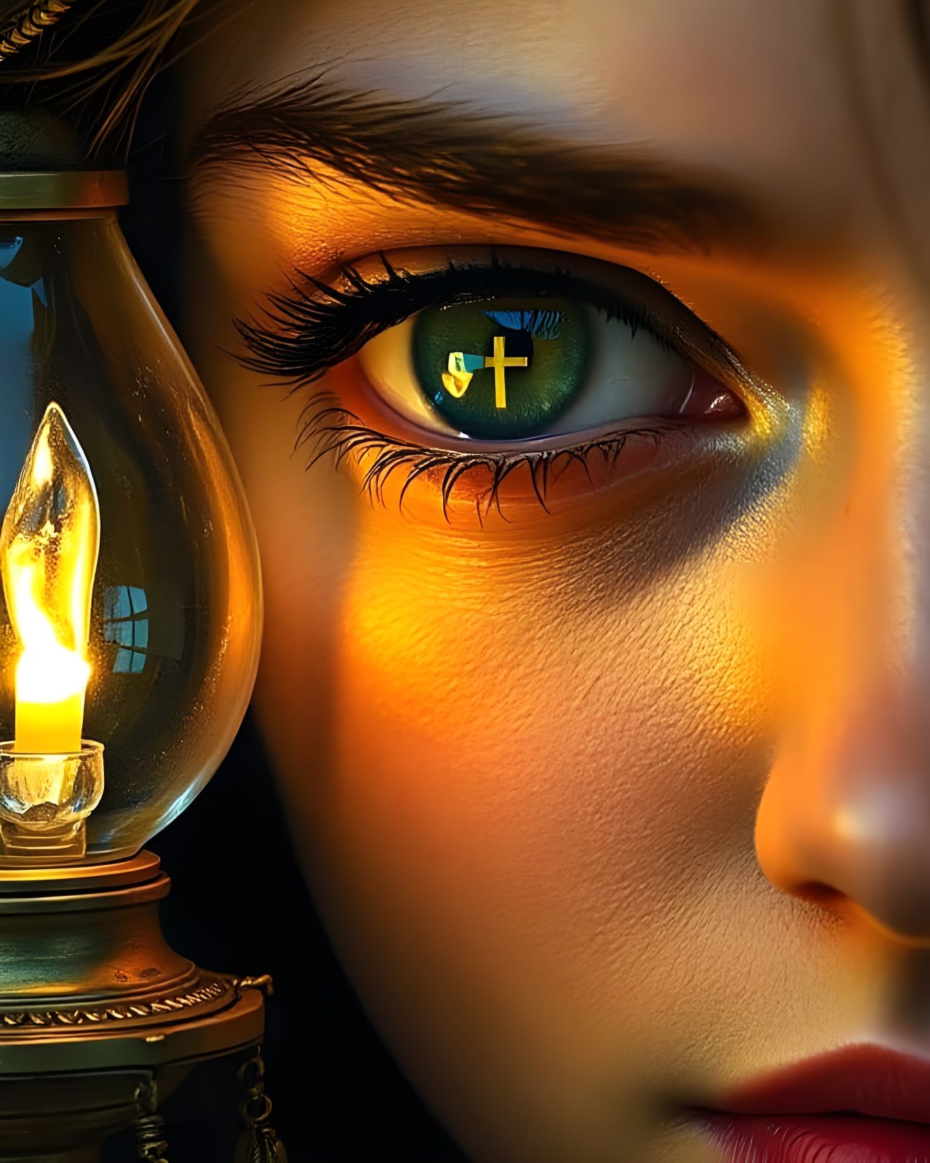 Heterochromatic Eye Reflecting Light, Baroque Style