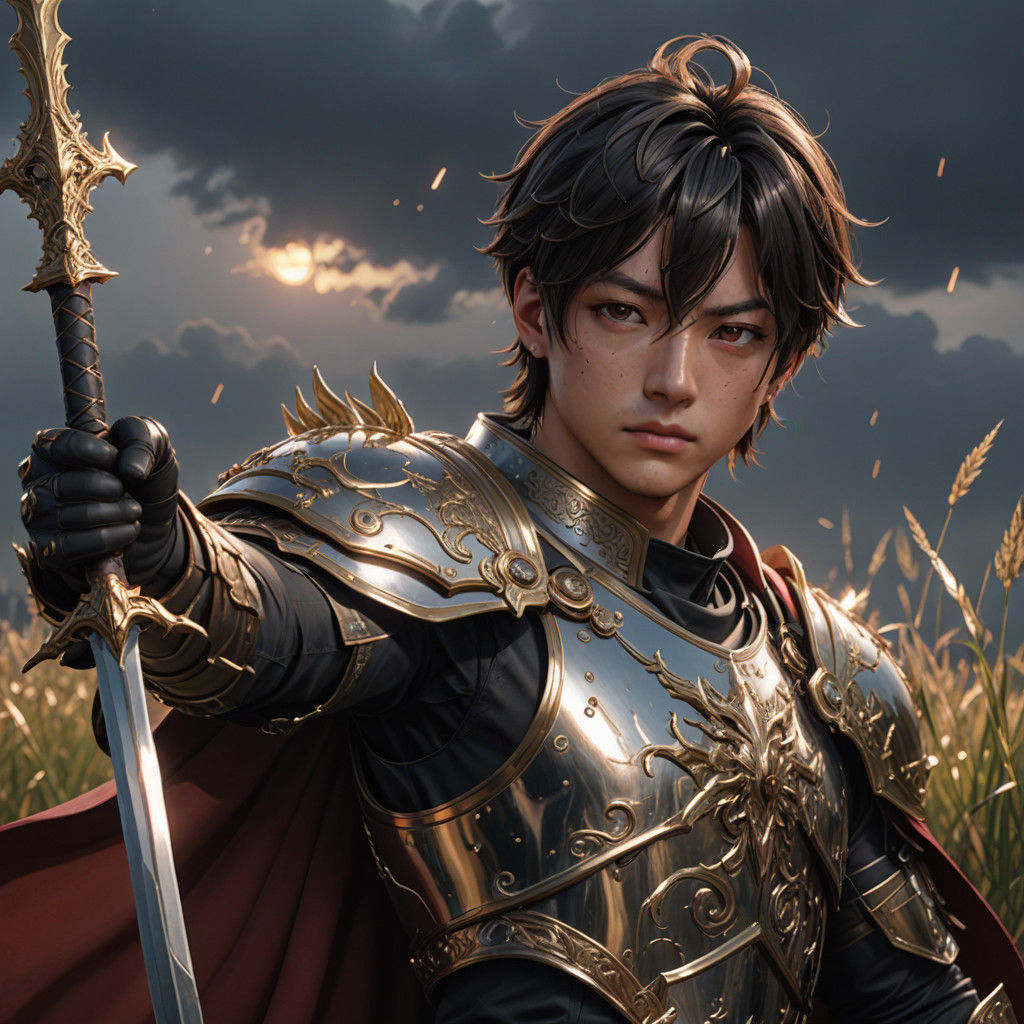 BTS Jungkook as a Regal Warrior in Hyper-Realistic Anime Sty...