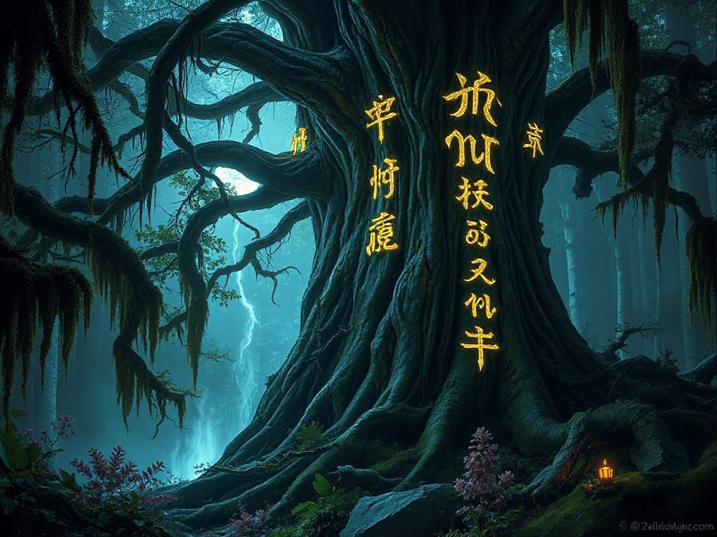 Ancient Tree Spirit Guarding Hidden Clearing