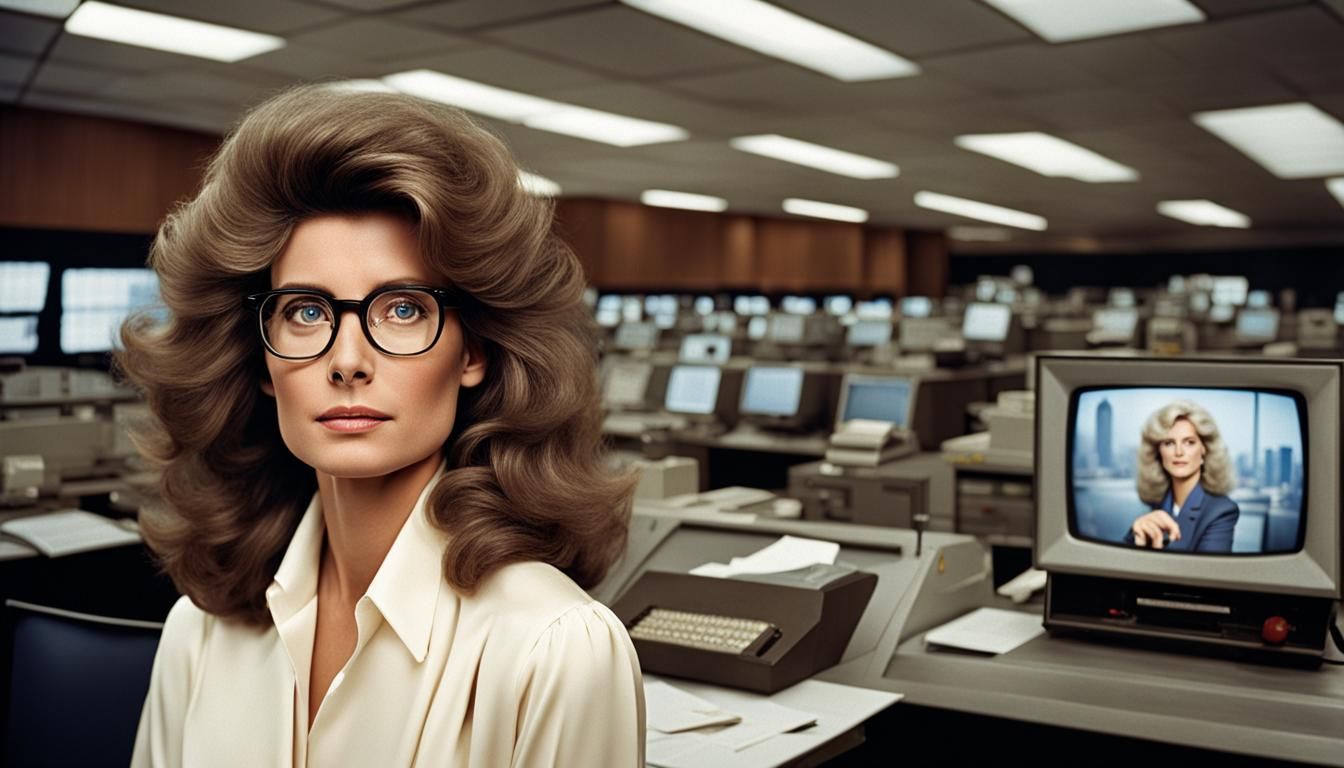 1980s Newsreader Portrait with Studio Lighting