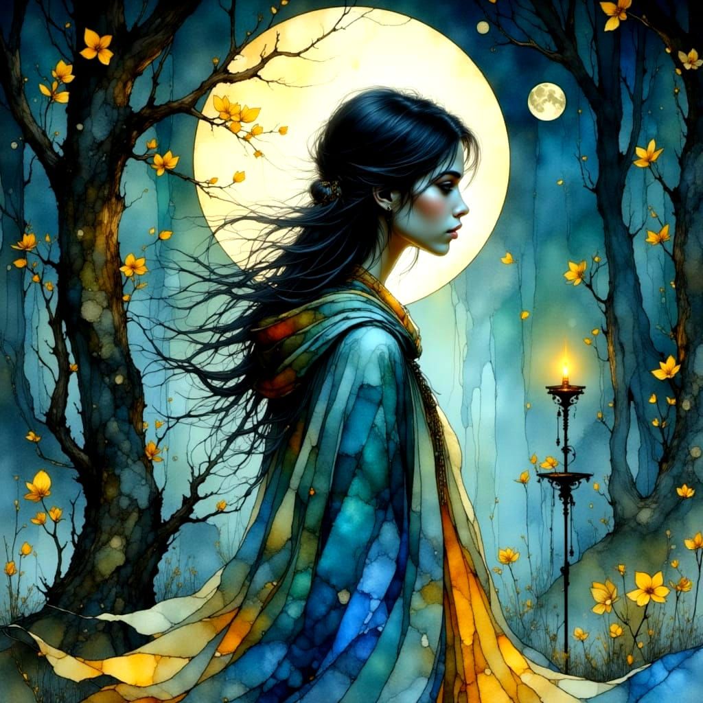 Whirlwind Night in Crinkled Metallics Style