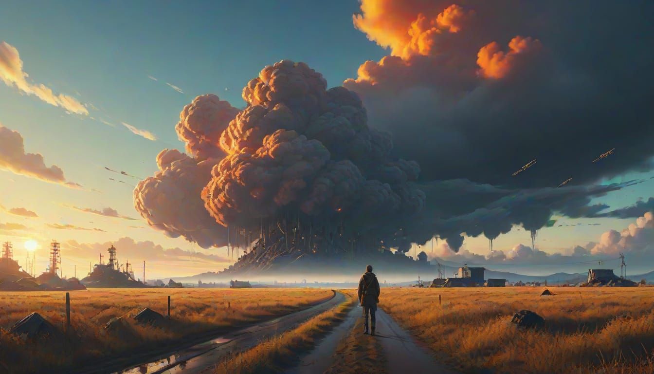 Epic Figure at the Horizon in Digital Matte Painting