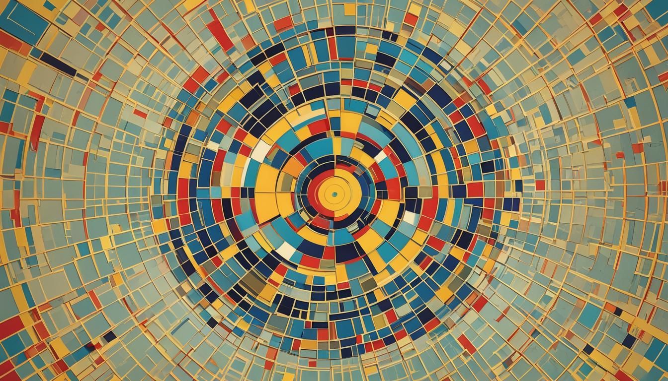 Geometric Dartboard in Pop Art Style