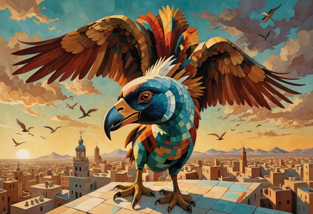 Cubist-Surrealist Birds Form Patterns Around the Globe