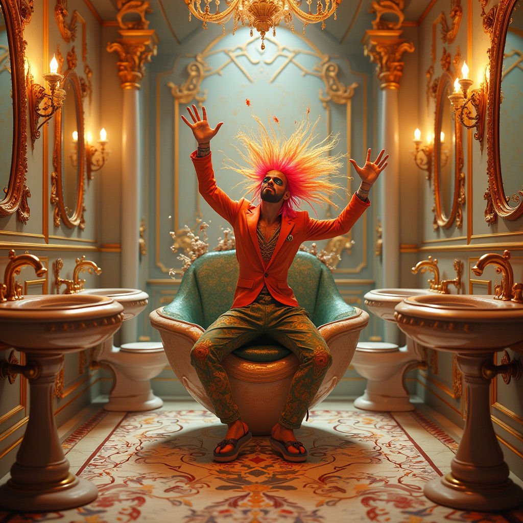 Skibidi Dancer in Ornate Ritz Bathroom