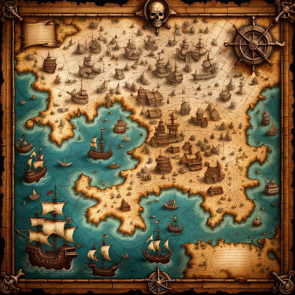 Elaborate Pirate Map Displayed in Museum