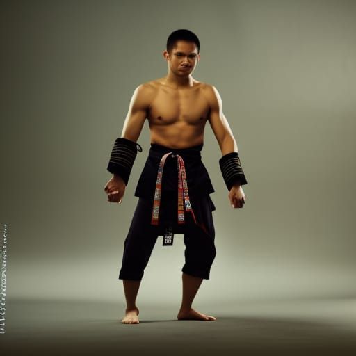 Shirtless Samurai Warrior in Natural Lighting