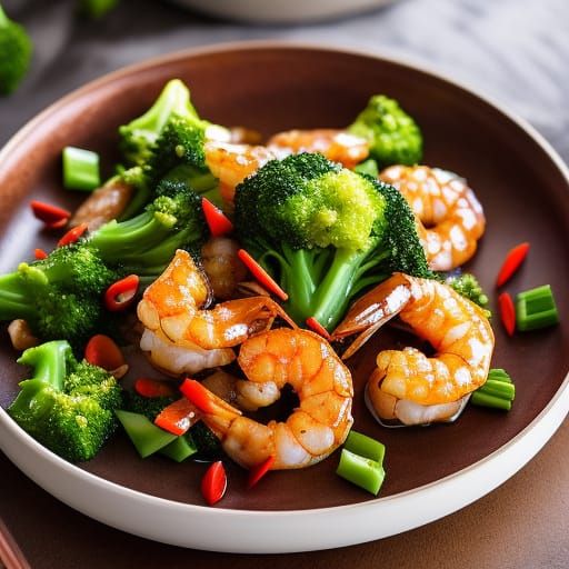 Gourmet Sweet and Sour Shrimp Food Photography
