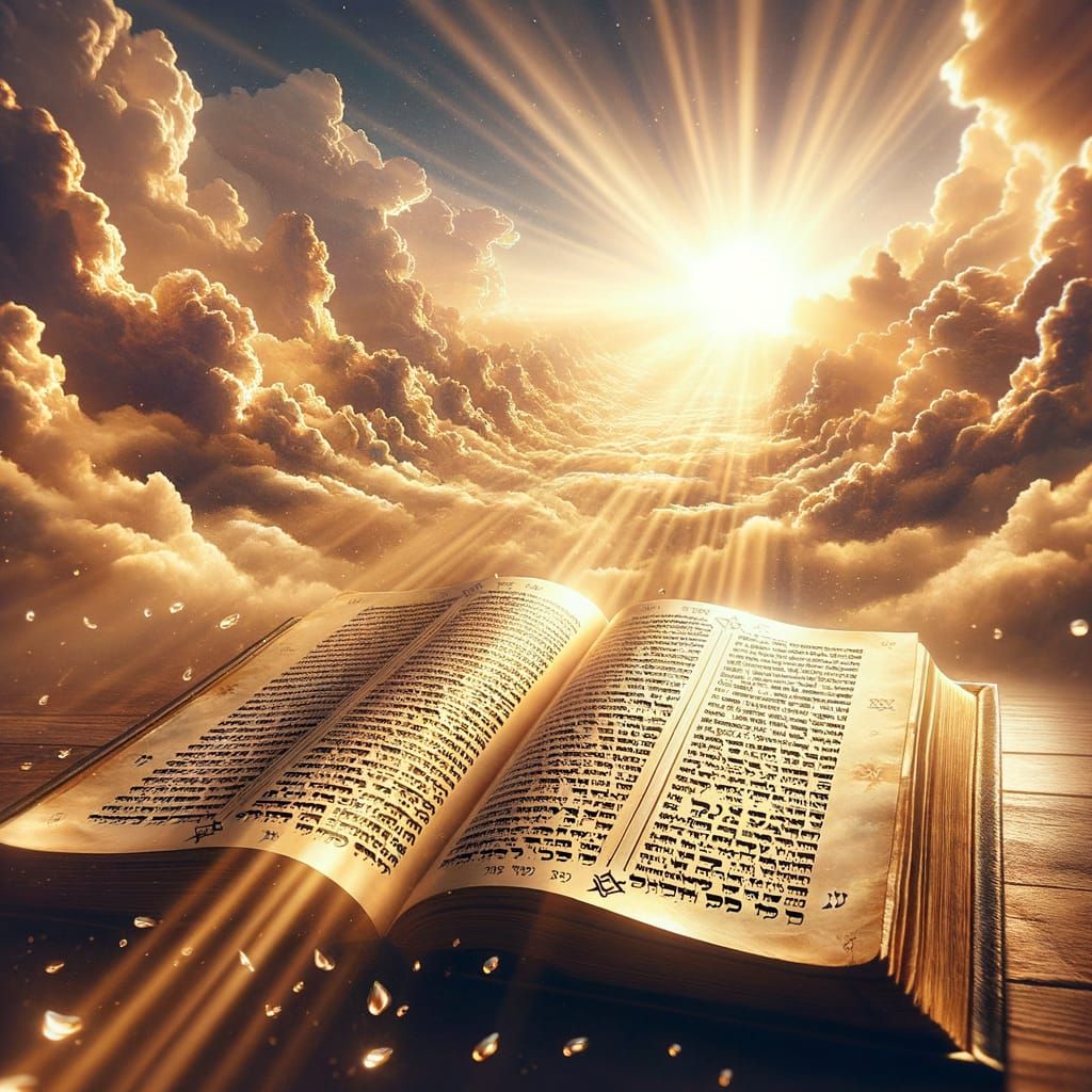 Jewish Prayer Book with Sunbeams: A Spiritual Glow