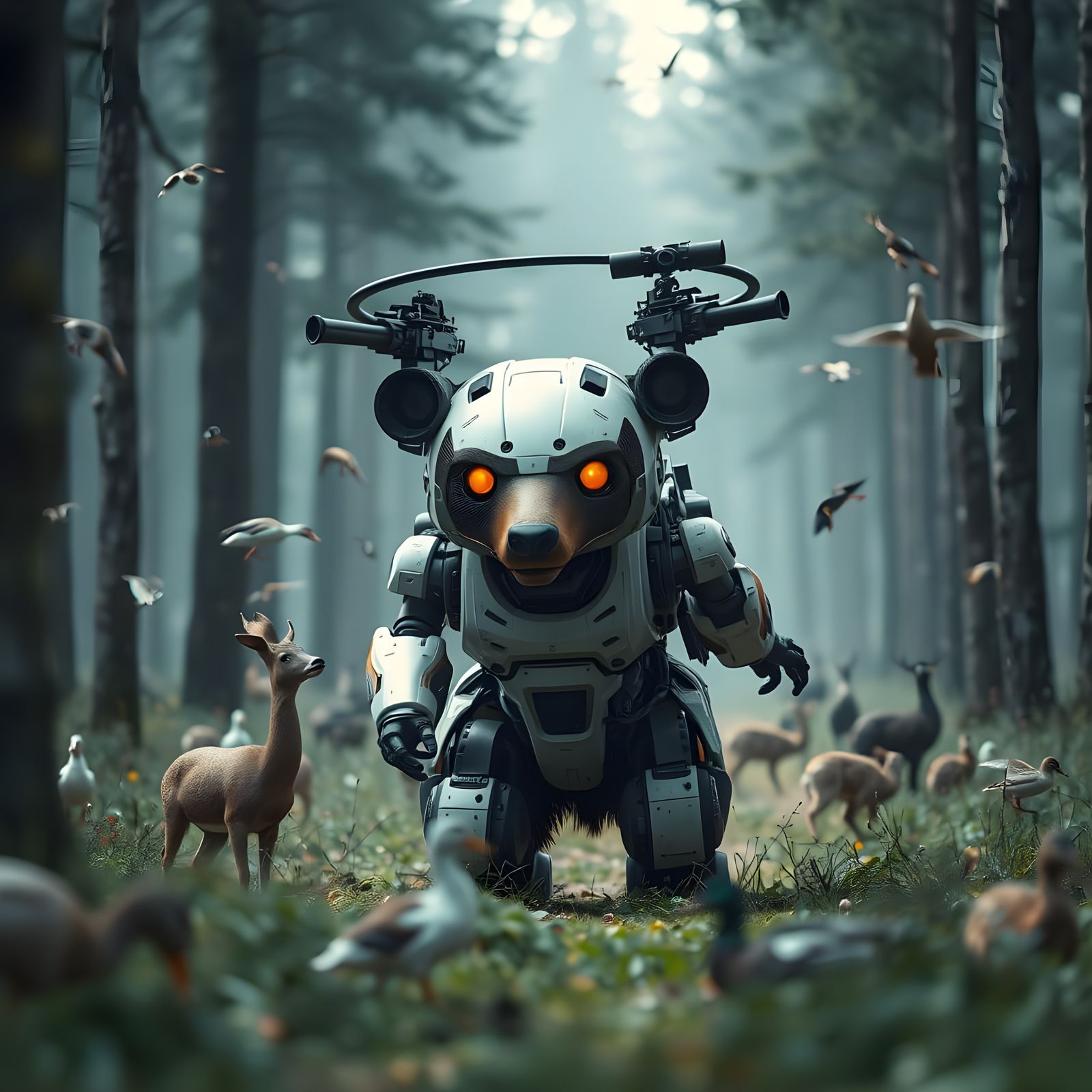 Cybernetic Bear Wreaks Havoc in the Forest
