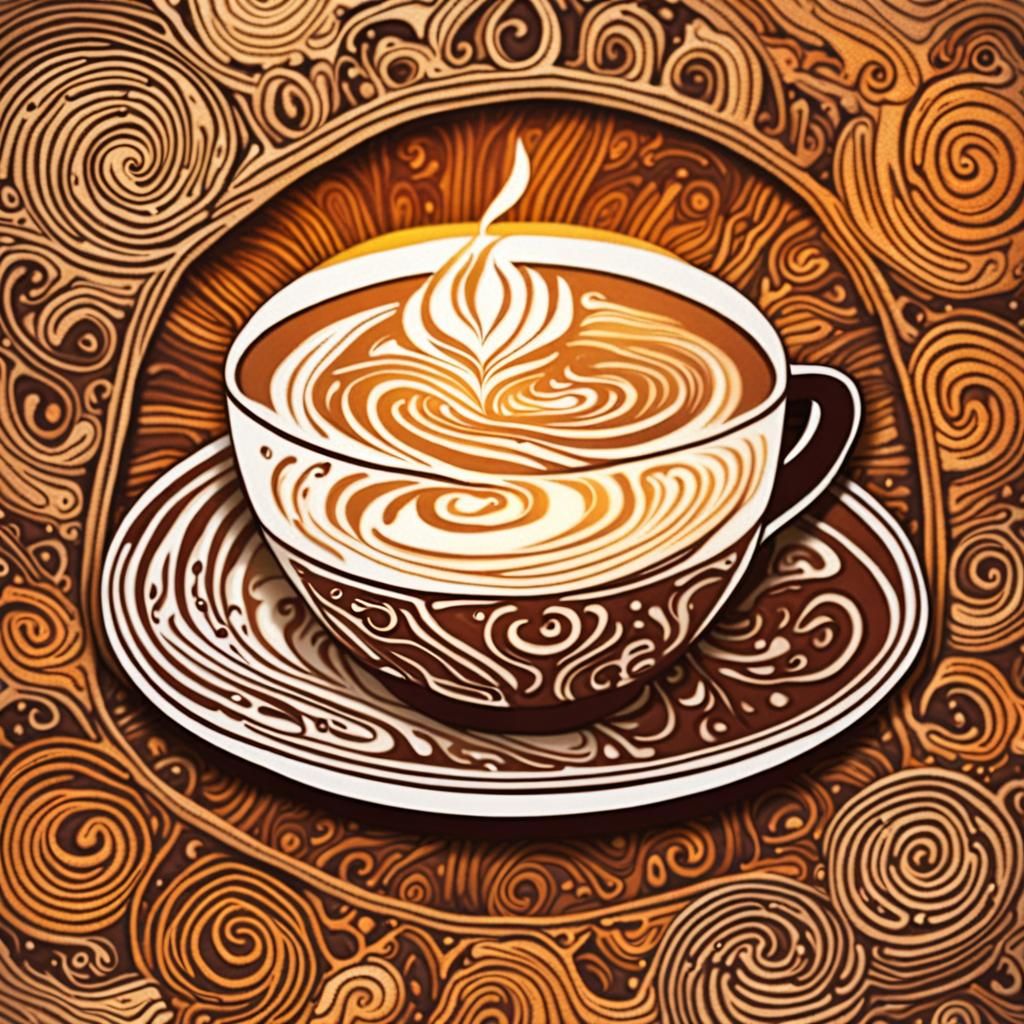 Vibrant Turkey Latte Art Illustration
