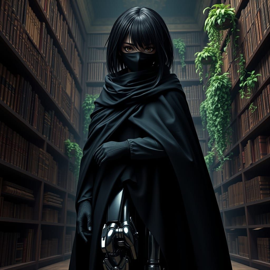 A Mysterious Young Outcast in a Haunting Library Scene
