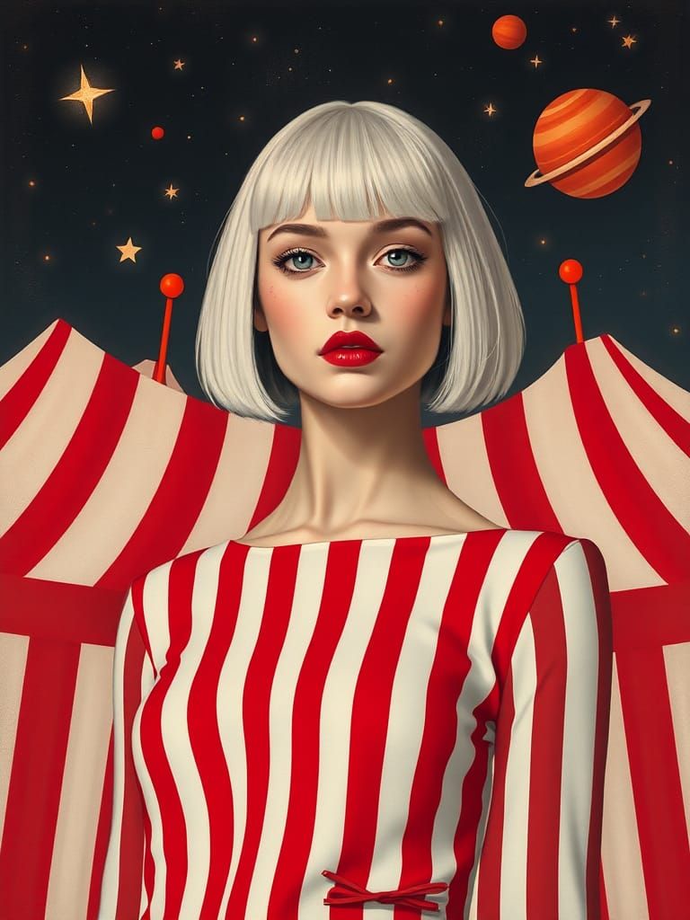 Cosmic Circus: Portrait of a Woman in Pop Surrealism