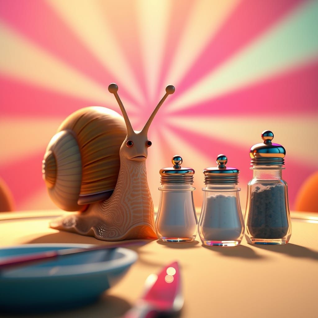 Snail's Culinary Adventure: 3D Animated Art