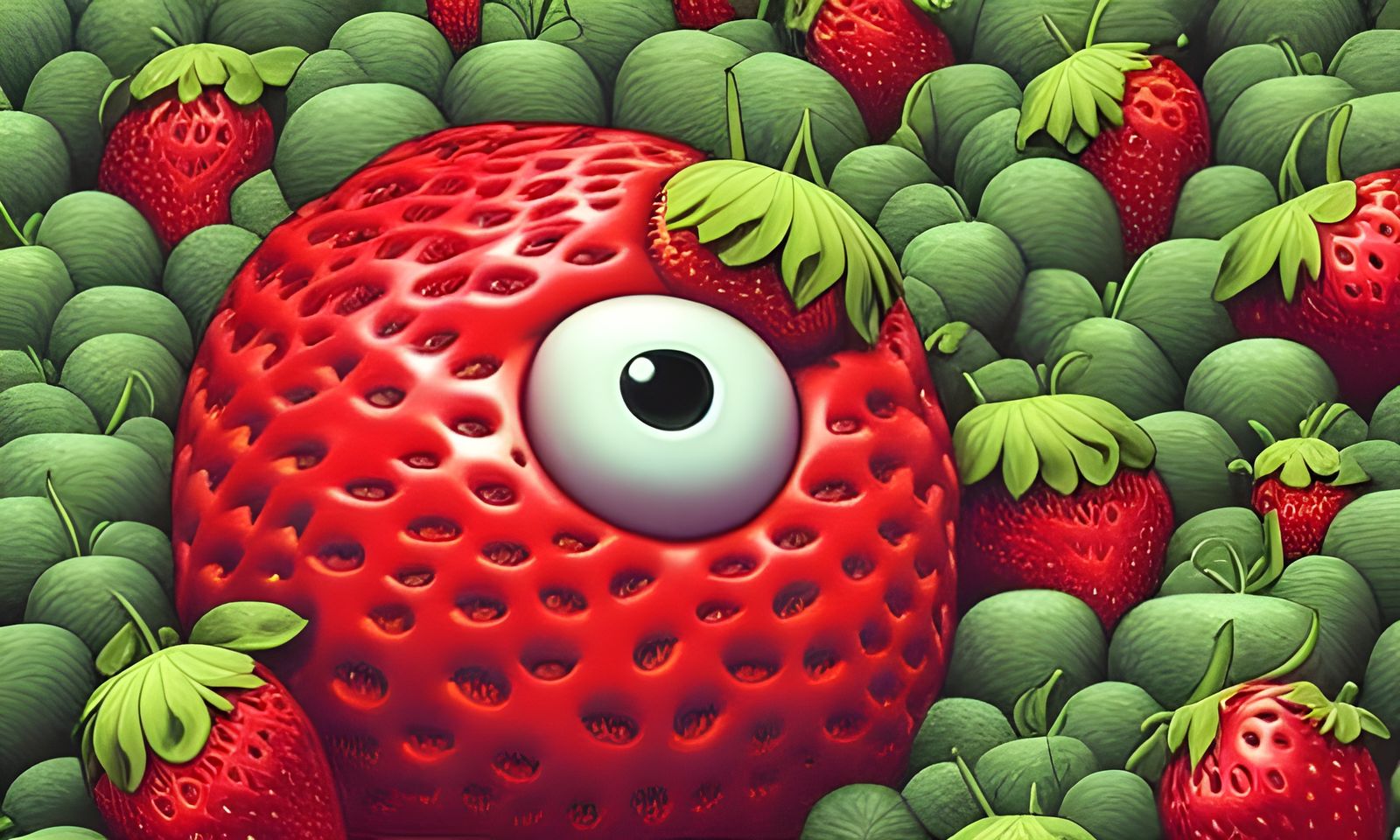 Surreal Strawberry Fields Landscape by Naoto Hattori
