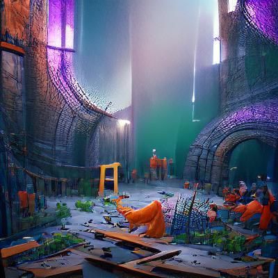 Fantastical Prison Concept Art in Deep Color