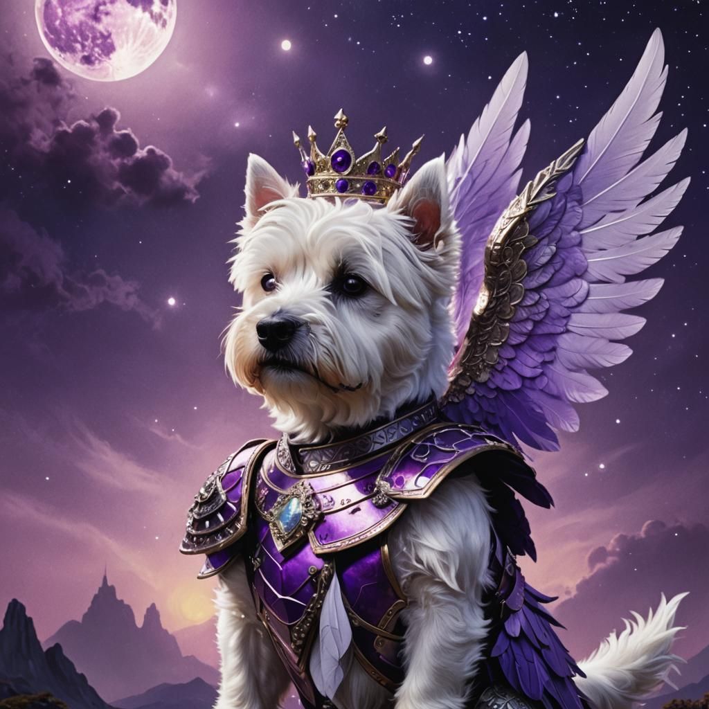Westie Moon King in Armor: Fantasy Concept Art
