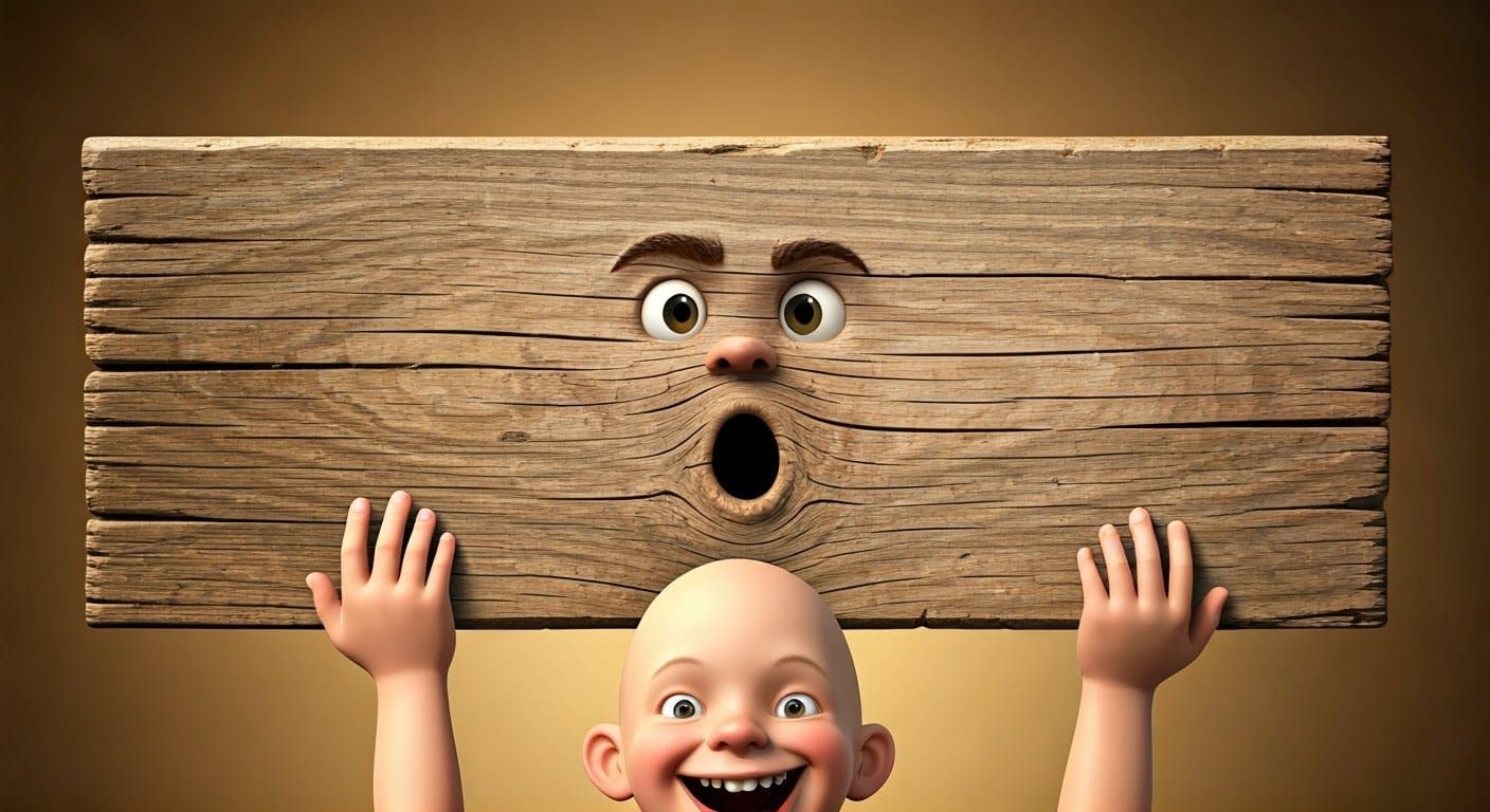 Boy and Expressive Wood, Rockwell-esque