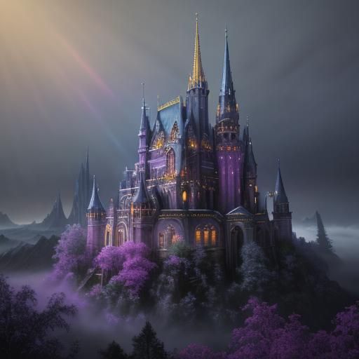 Ethereal Fantasy World in Oil Painting Style