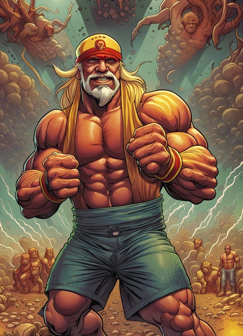 Hulk Hogan in Modern Comic Book Art Style
