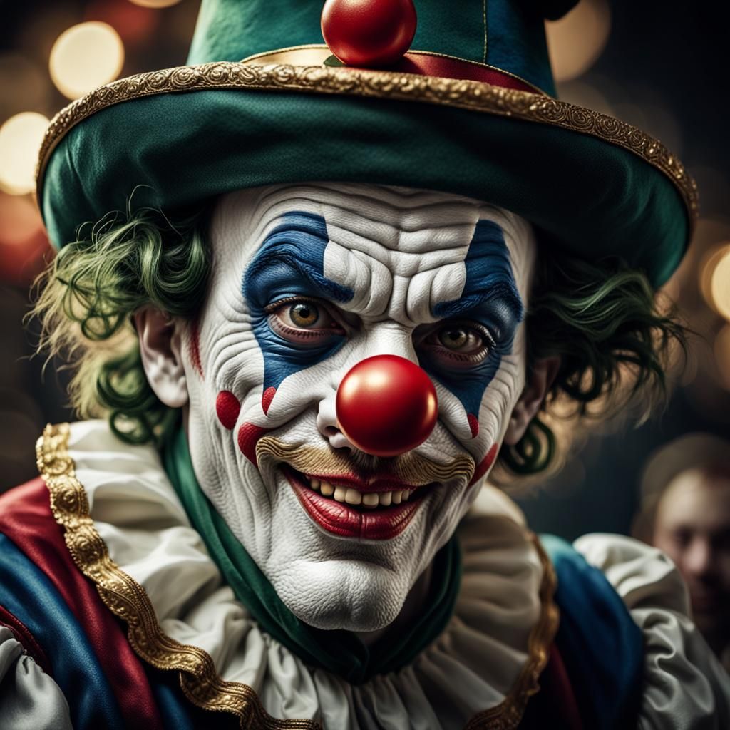 Venetian Clown Portrait in Rembrandt Lighting
