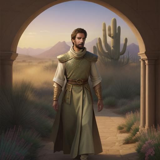 Dornish Prince in Desert Garden: Ethereal Fantasy Art