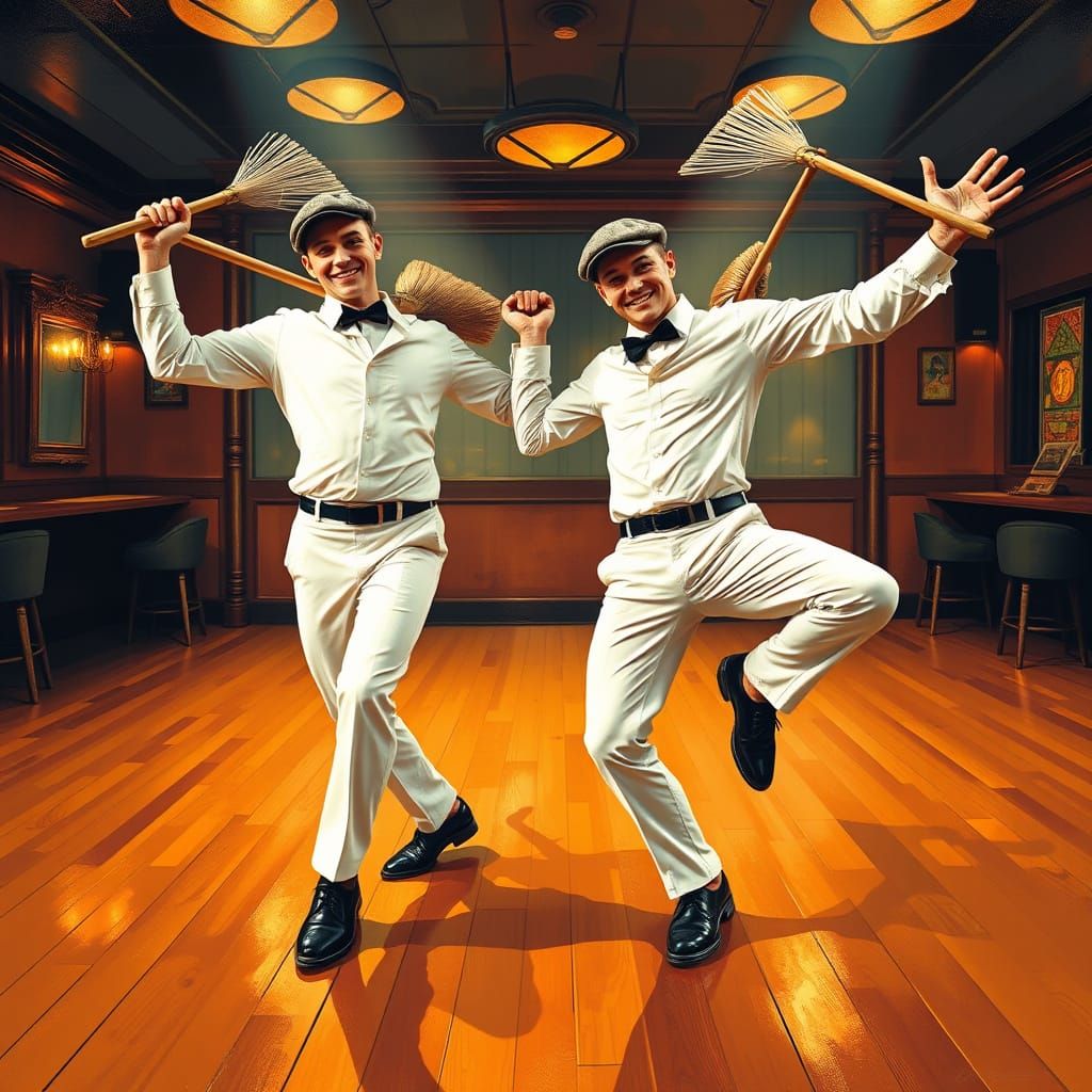 Dashing Gentlemen Strike a Charleston Pose in Vintage Jazz C...