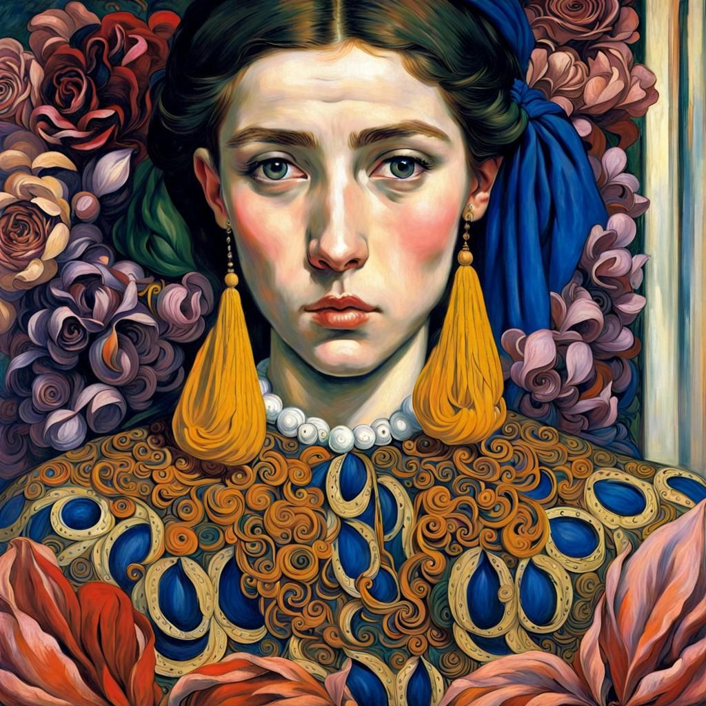 Intricate Maximalist Scene in Classical Painting Style