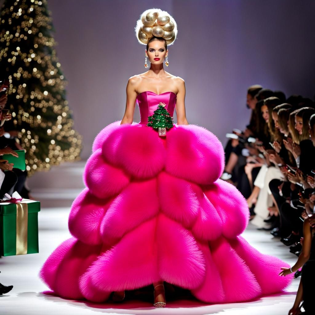 Majestic Christmas Tree Dress Inspired by Barbie