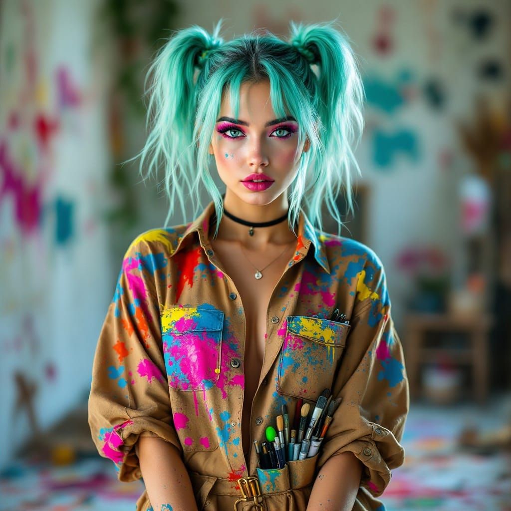 Creative Artist in Vibrant Studio