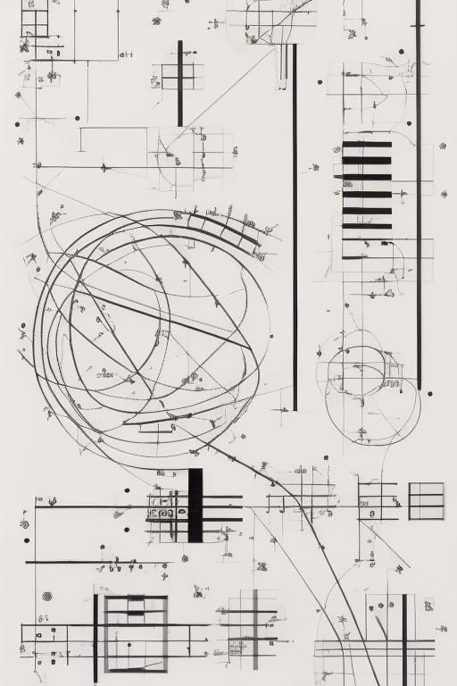 Complex Graphic Score Combining Diagrams and Notation