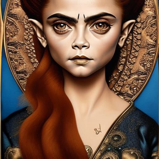 Magical Navajo Woman Portrait in Fantasy Art Style