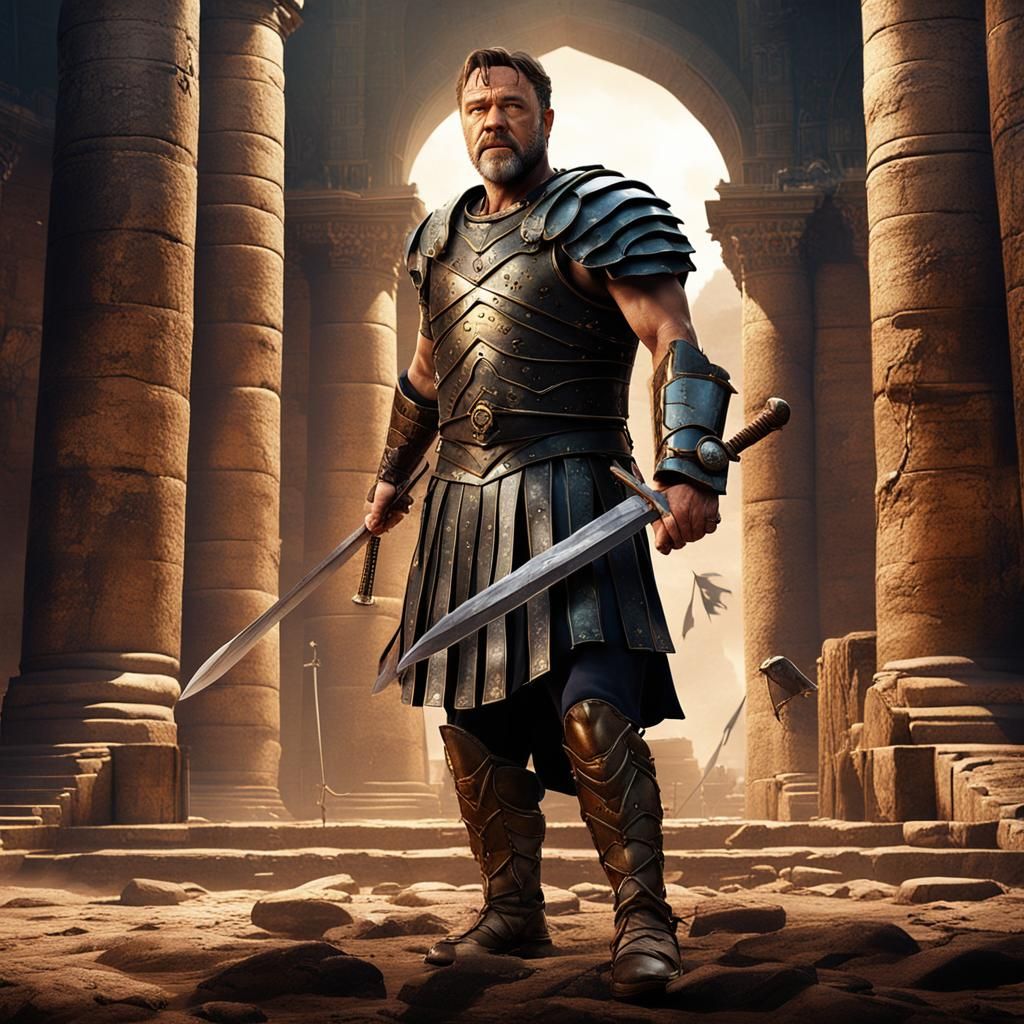 Russell Crowe as Gladiator: Detailed Matte Painting