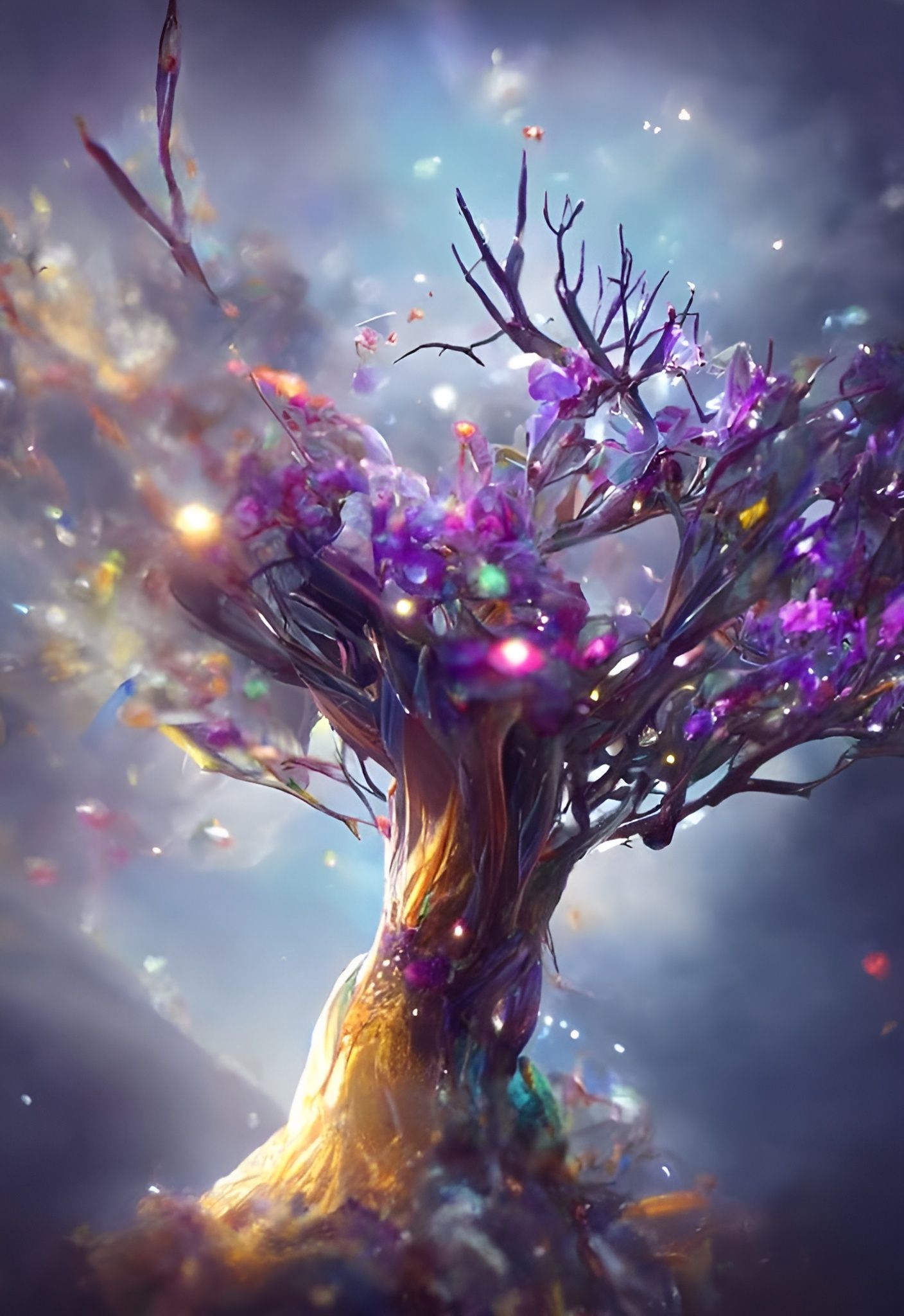 Sparkling amethyst gemstone tree