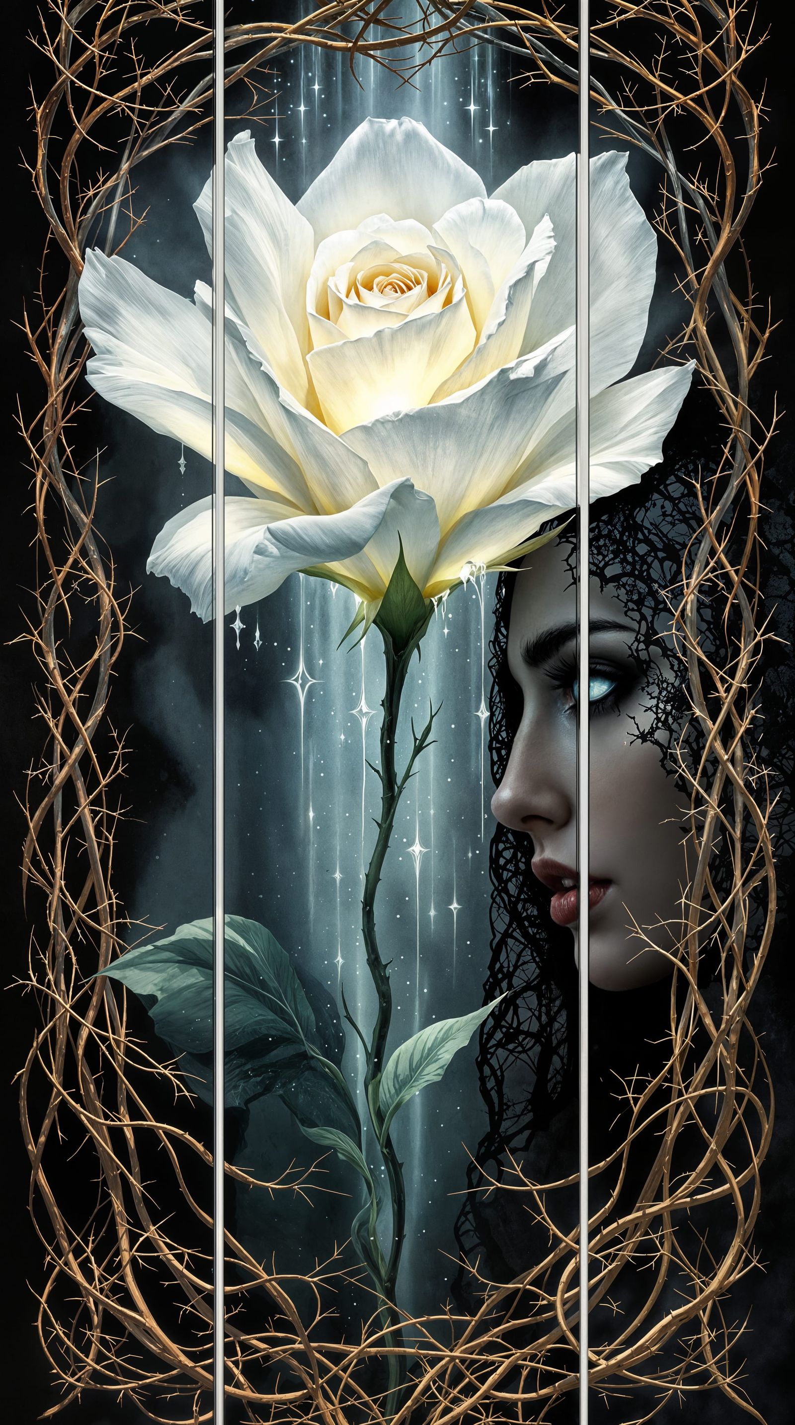 Ethereal Beauty Among Thorny Vines