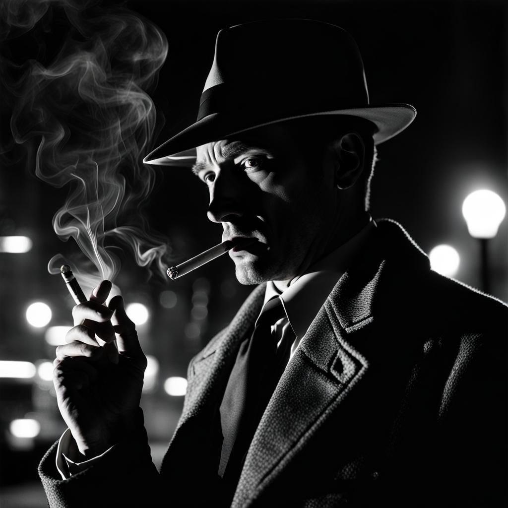 Detective in Film Noir Style by Frank Miller