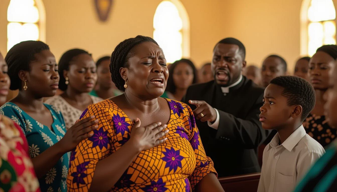 Distraught Woman Collapses During Church Offering