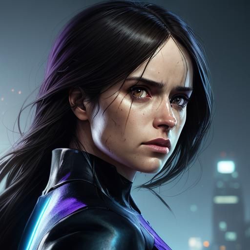 Jessica Jones Portrait in Hyperdetailed Digital Art