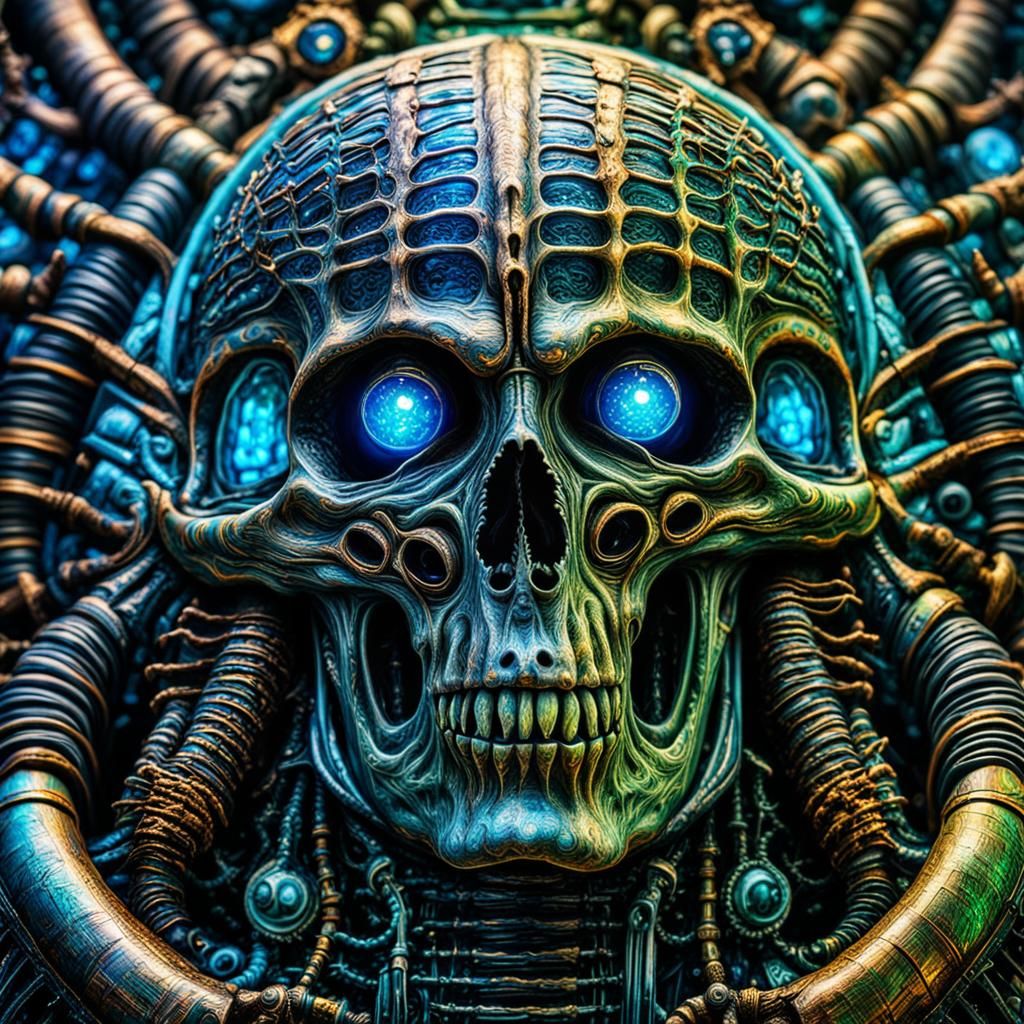 Psychedelic Fear Mindscape in Deep Bioluminescent Colors