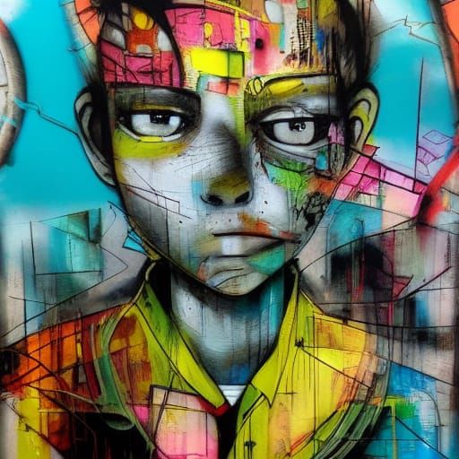 Ink and Marker Art with Graffiti Elements