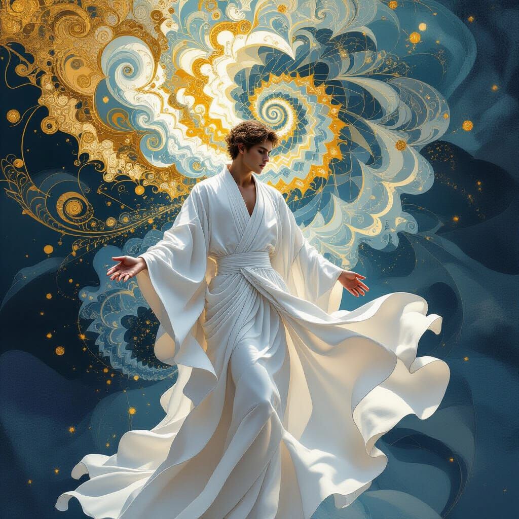 Fractal Person in Flowing Robe: Digital Art