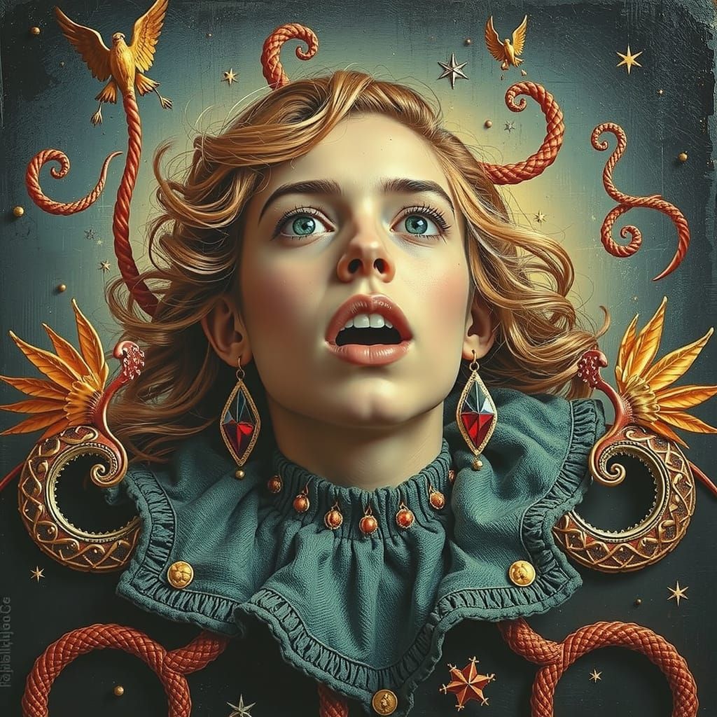 Abstract Swirling Red Forms