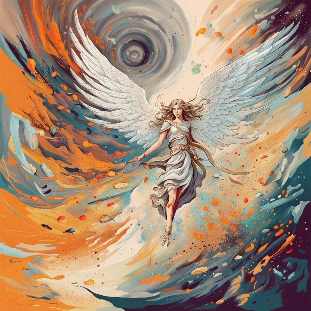 Angel of Mercy on Battlefield: Abstract Art
