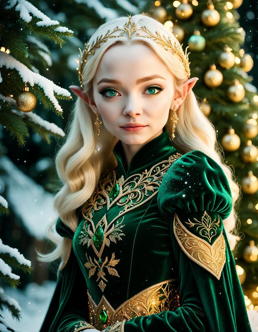 Dove Cameron as Elegant Elf Princess Celebrates Majestic Chr...