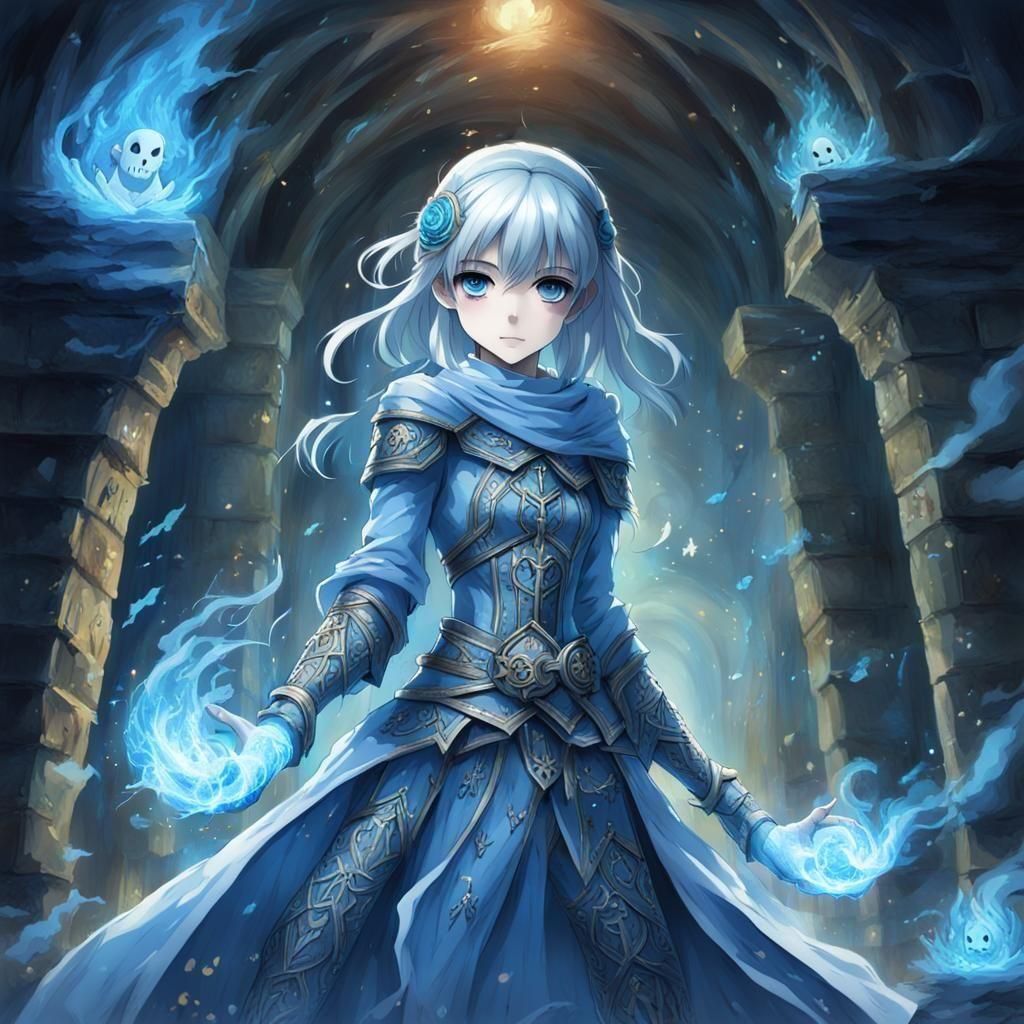 Anime Ghost Girl with Determined Look